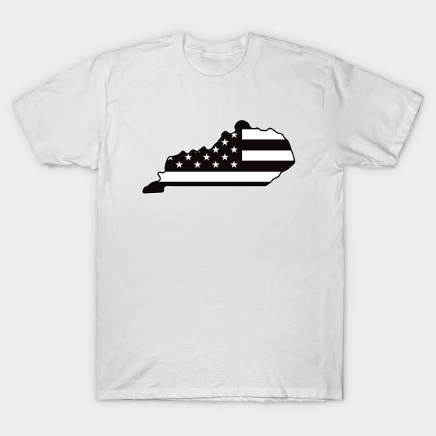 Black and White Flag Kentucky T-Shirt by DarkwingDave